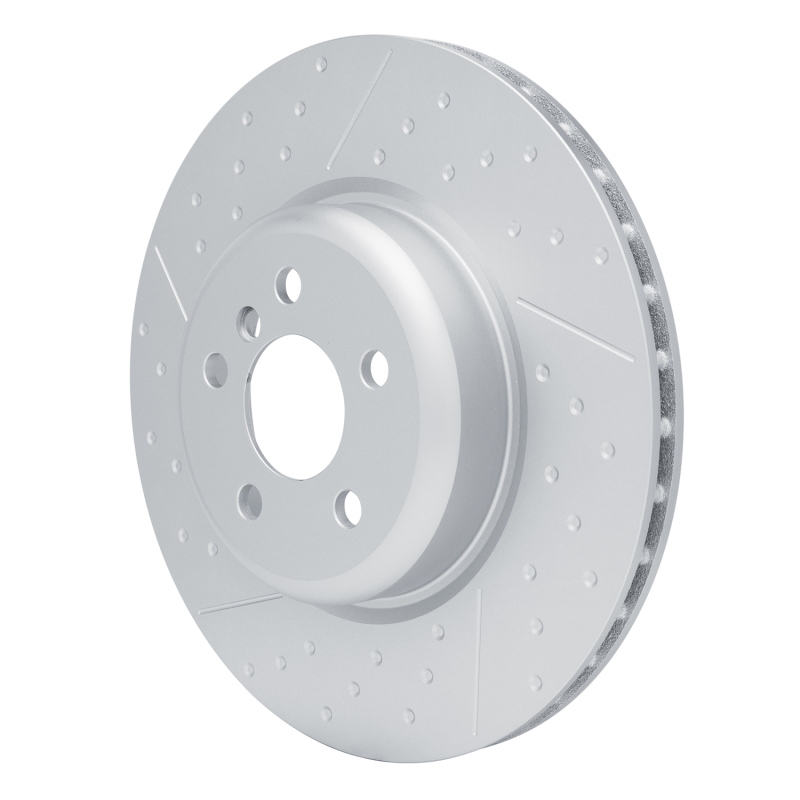 BMW M440iX Brake Rotor (1) - Left Rear - R1 Concepts - GEOSPEC Dimpled & Slotted - `20-`25